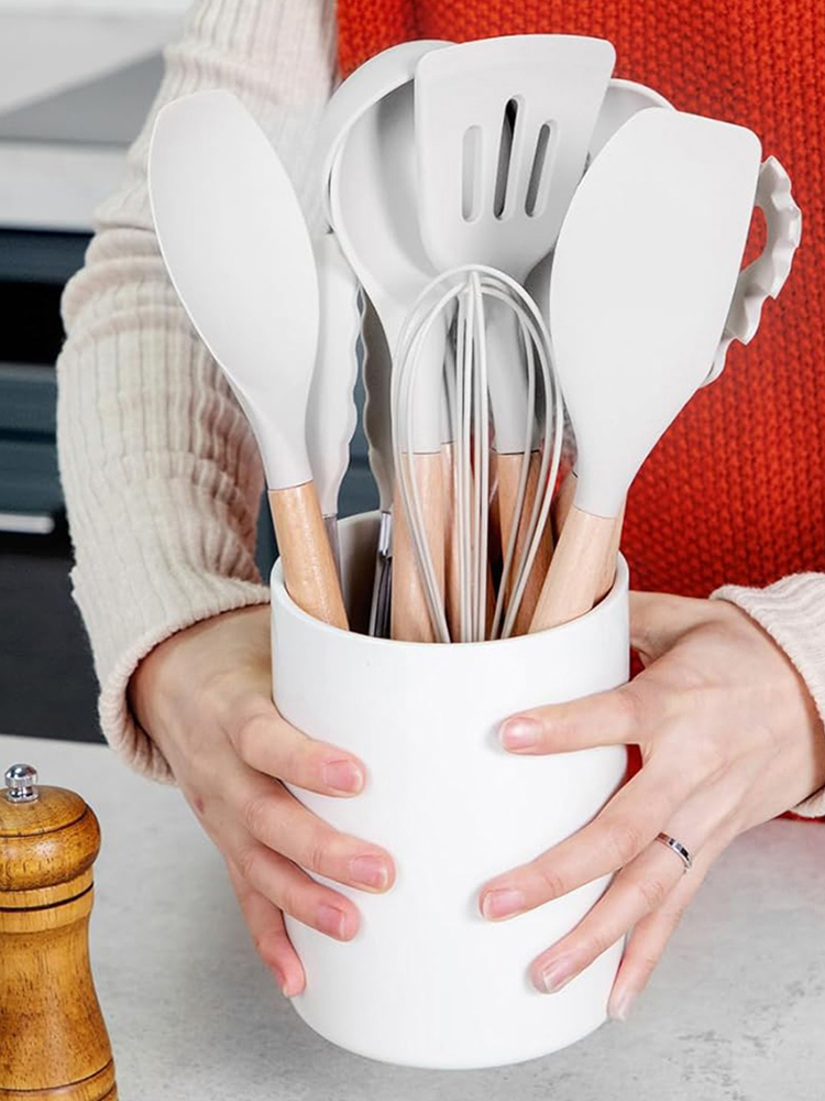 Home Cooking Cookbook - 12Pcs Kitchen Utensil Set Heat-Resistant Cookware