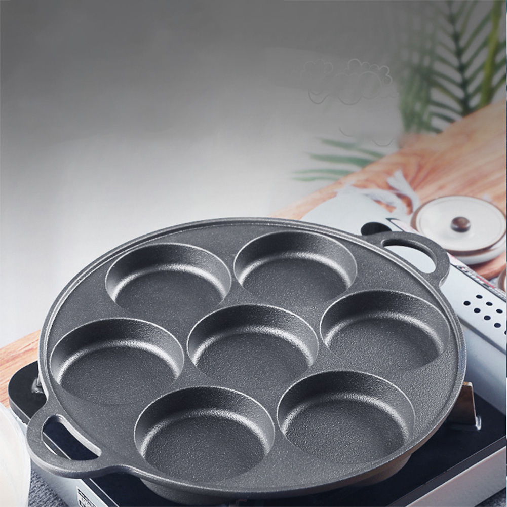 7 Hole Frying Pot Cast Iron No - Crepe Pan Nonstick review and price