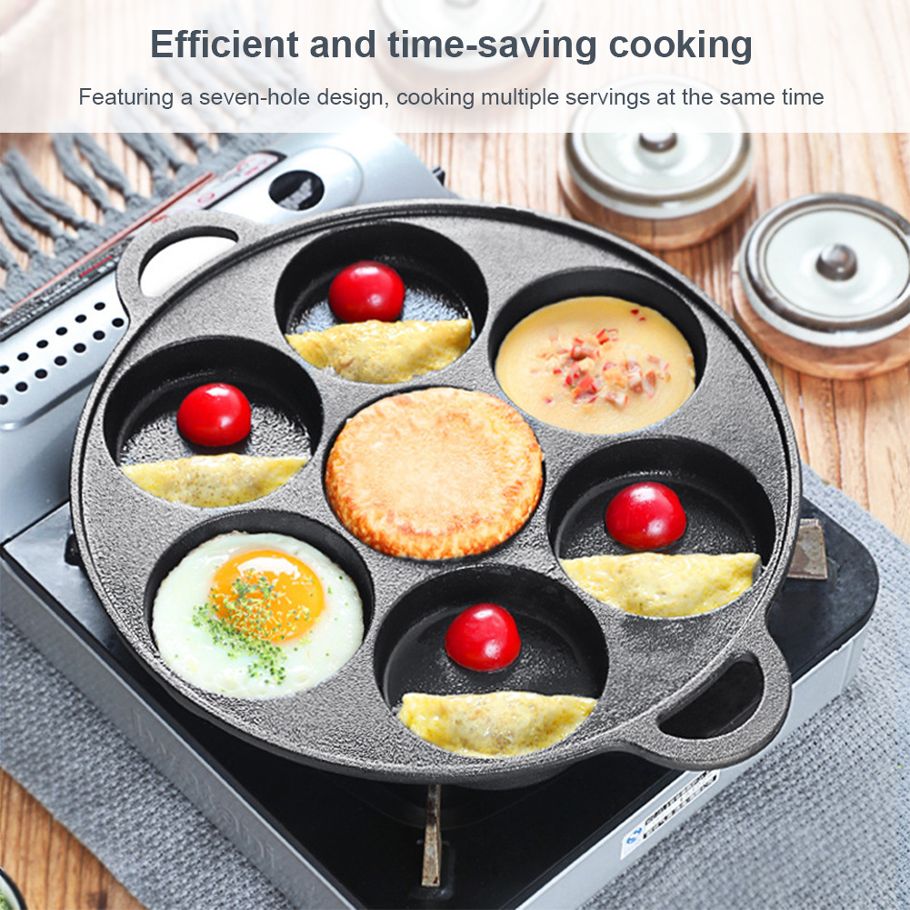 7 Hole Frying Pot Cast Iron No - Crepe Pan Nonstick review and price