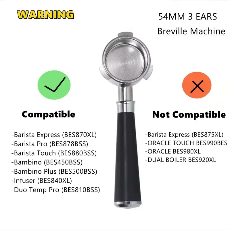 54mm 3-Ears Bottomless Portafi - Breville Espresso Barista Express review and price