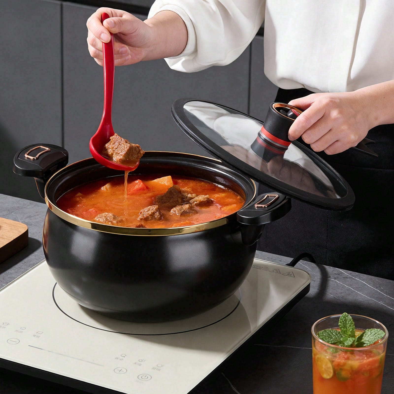 1Pc Large 8.45QT Non-Stick Ste - Home Cooking Fast Foods review and price
