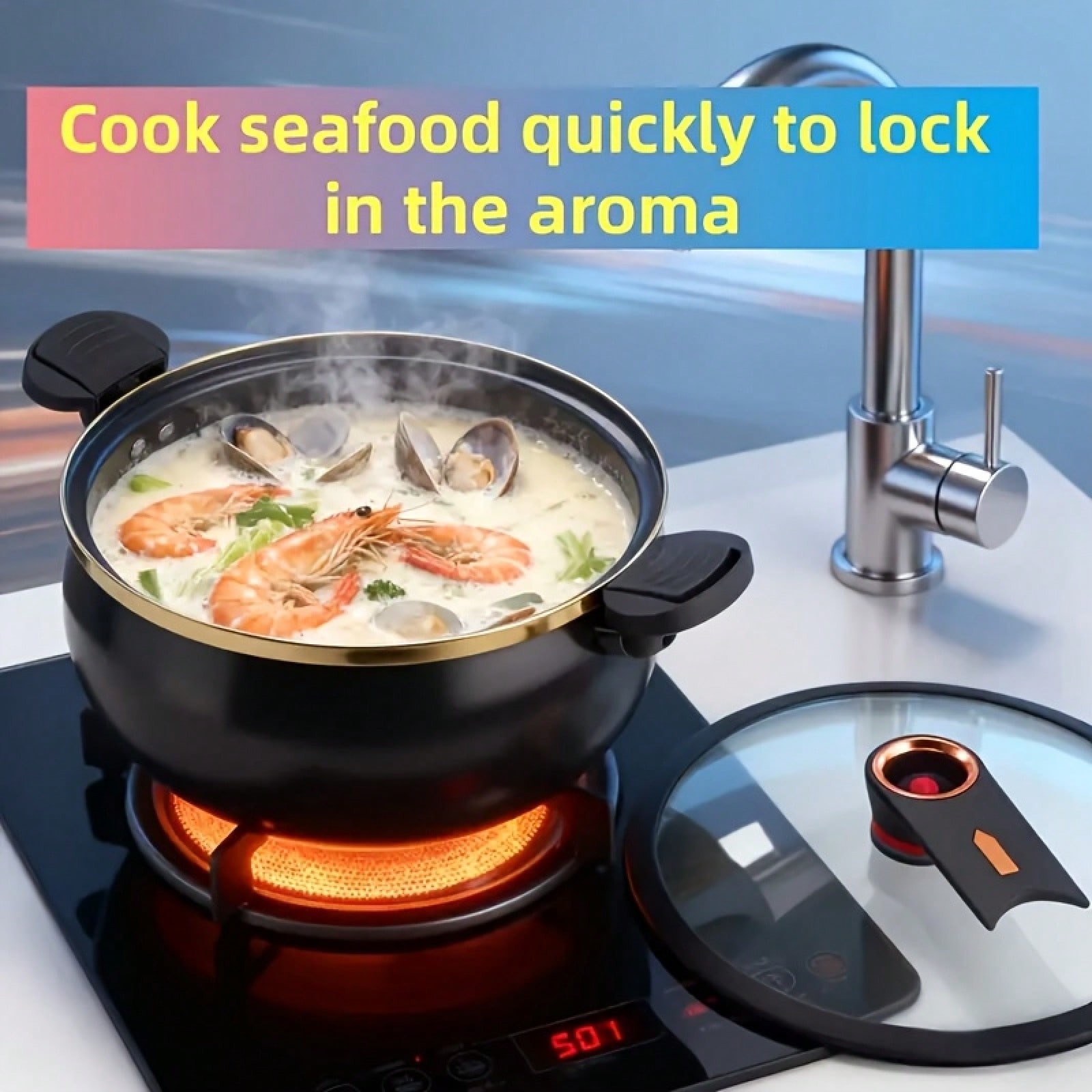 1Pc Large 8.45QT Non-Stick Ste - Home Cooking Fast Foods review and price